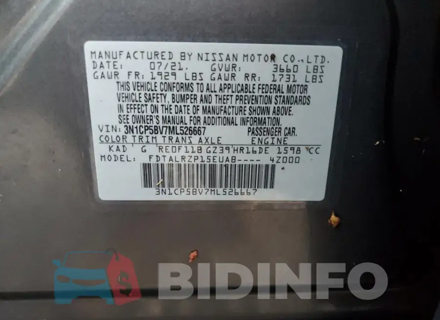 3N1CP5BV7ML526667 Photo# 13