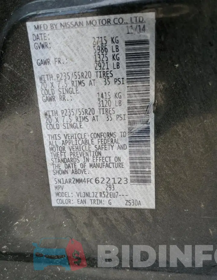 5N1AR2MM4FC622123 Photo# 13