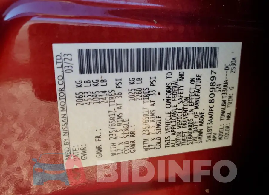 5N1BT3AA0PC809897 Photo# 14