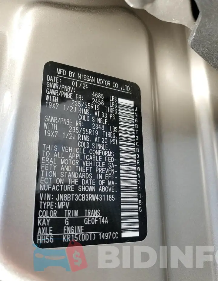 JN8BT3CB3RW431185 Photo# 14