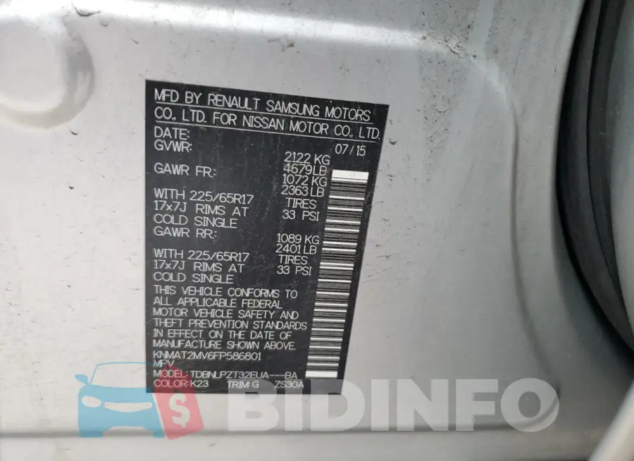 KNMAT2MV6FP586801 Photo# 13