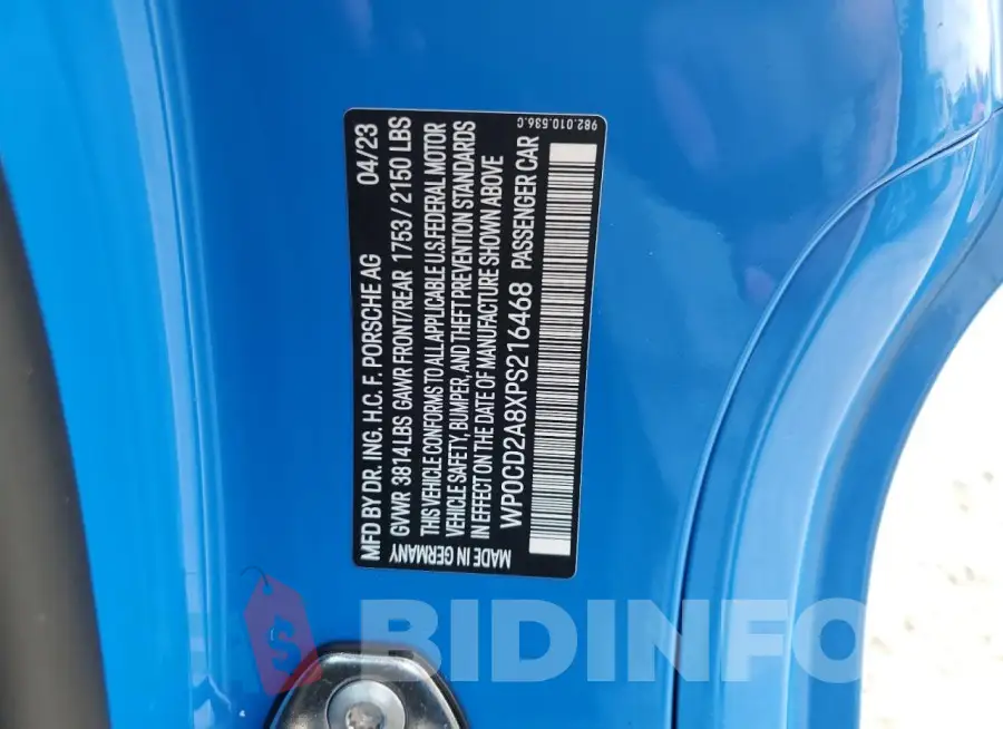 WP0CD2A8XPS216468 Photo# 13