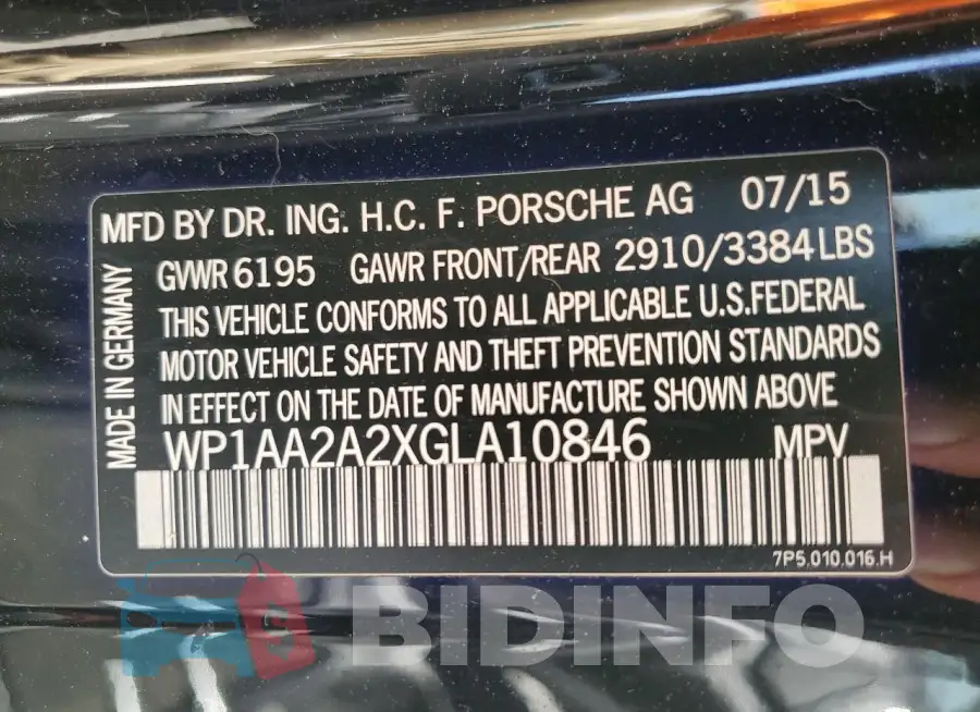 WP1AA2A2XGLA10846 Photo# 14