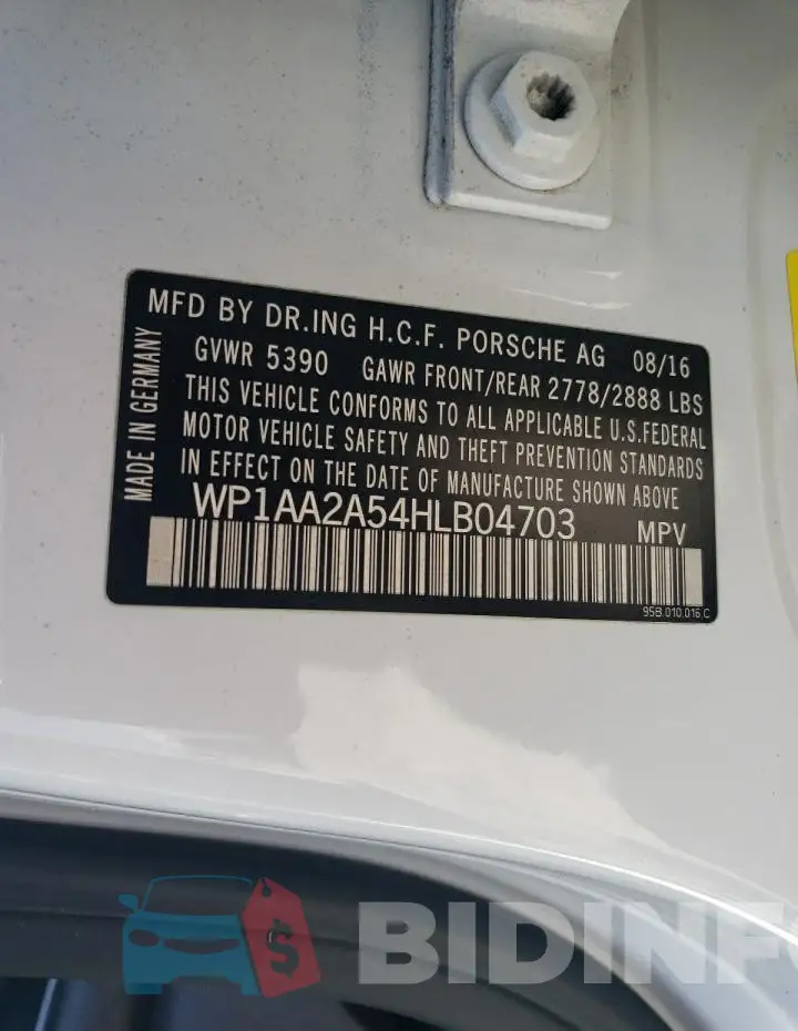 WP1AA2A54HLB04703 Photo# 14