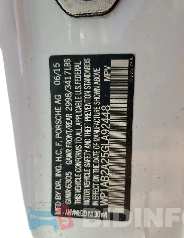 WP1AB2A25GLA92448 Photo# 14