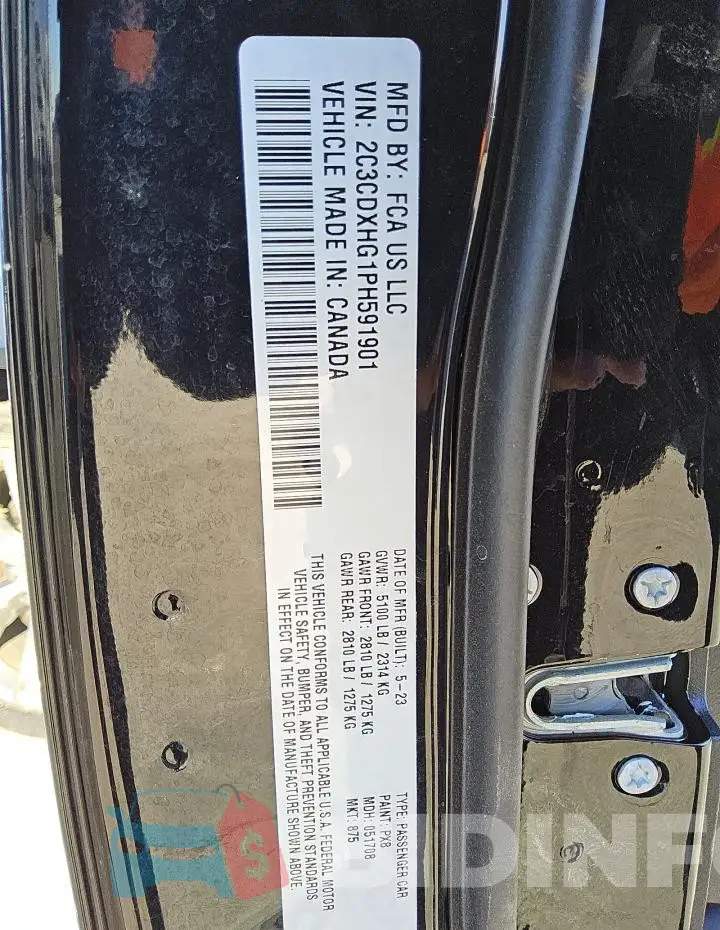 2C3CDXHG1PH591901 Photo# 13
