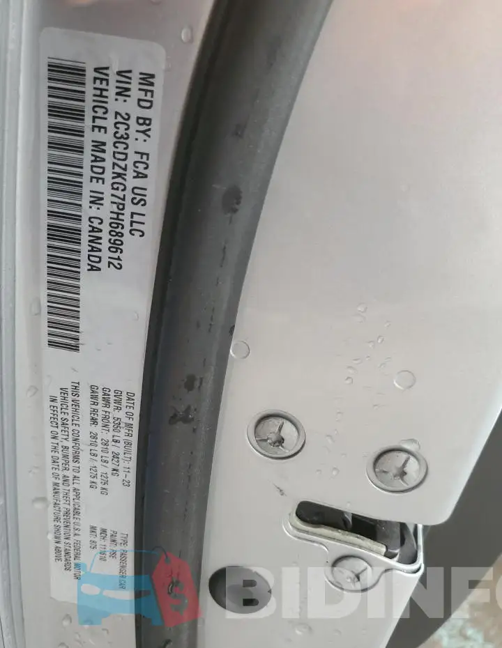 2C3CDZKG7PH689612 Photo# 12