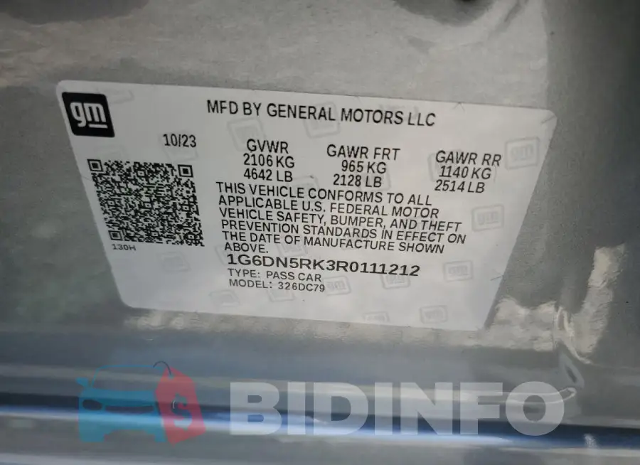 1G6DN5RK3R0111212 Photo# 12
