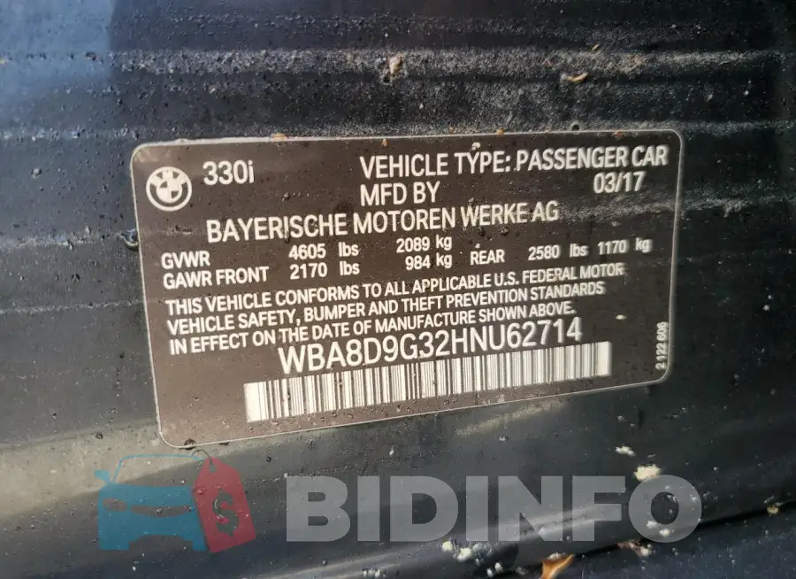 WBA8D9G32HNU62714 Photo# 12