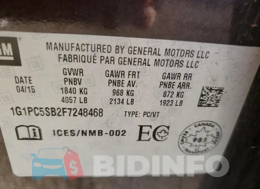 1G1PC5SB2F7248468 Photo# 12