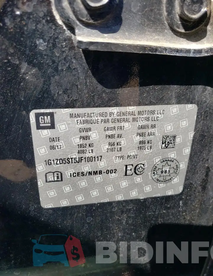 1G1ZD5ST5JF100117 Photo# 12