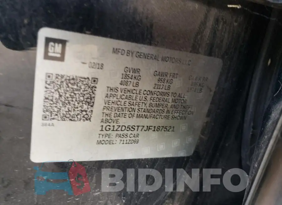 1G1ZD5ST7JF187521 Photo# 12