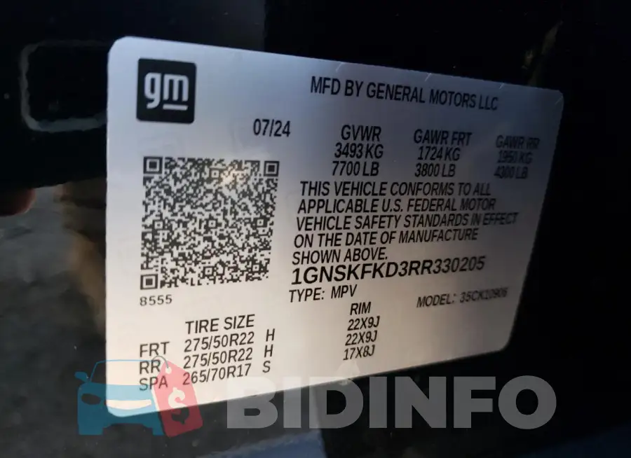 1GNSKFKD3RR330205 Photo# 13
