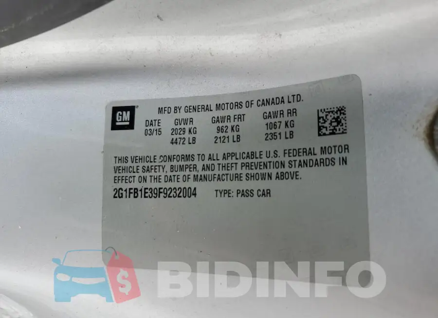 2G1FB1E39F9232004 Photo# 12