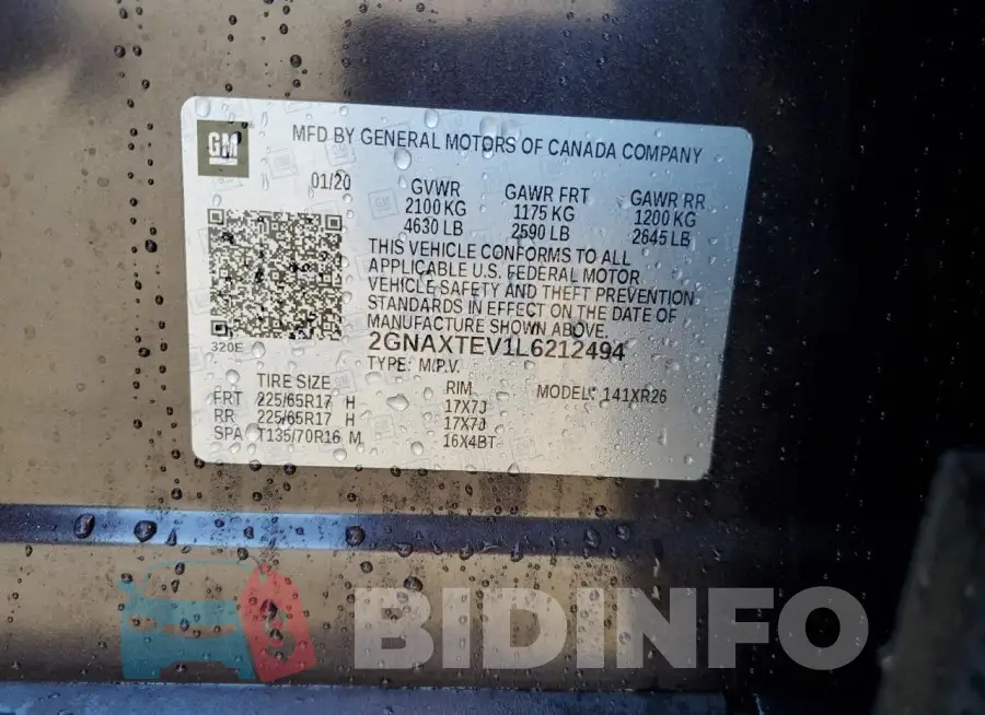 2GNAXTEV1L6212494 Photo# 13