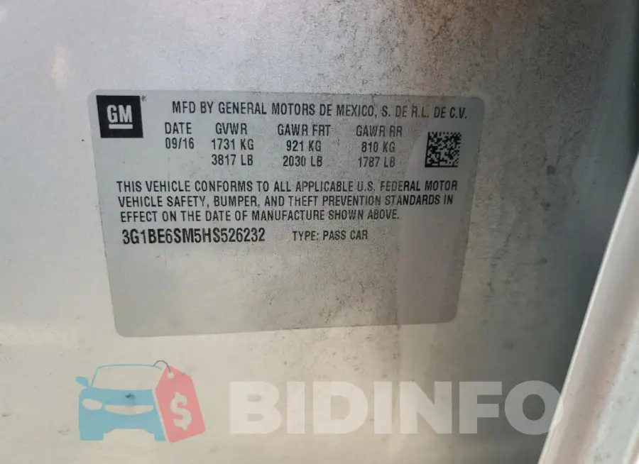 3G1BE6SM5HS526232 Photo# 13