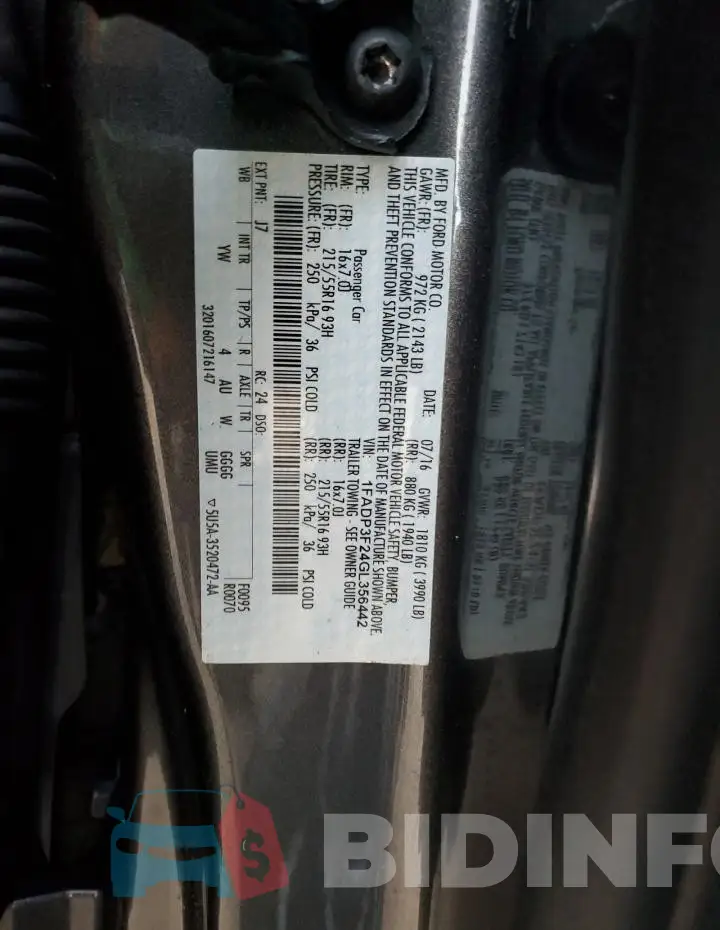 1FADP3F24GL356442 Photo# 13