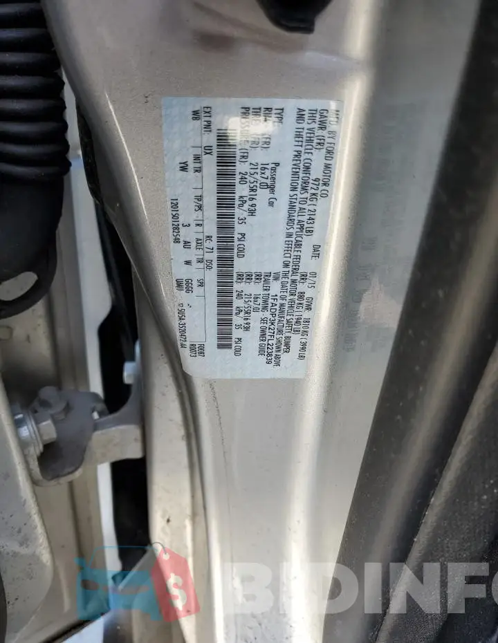 1FADP3K27FL223839 Photo# 12