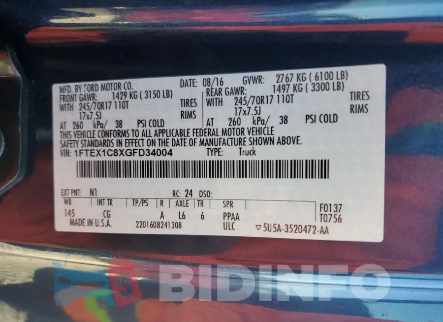 1FTEX1C8XGFD34004 Photo# 13