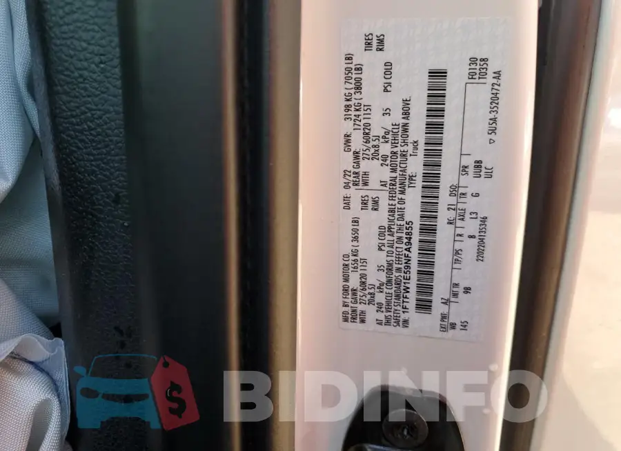 1FTFW1E59NFA94855 Photo# 12