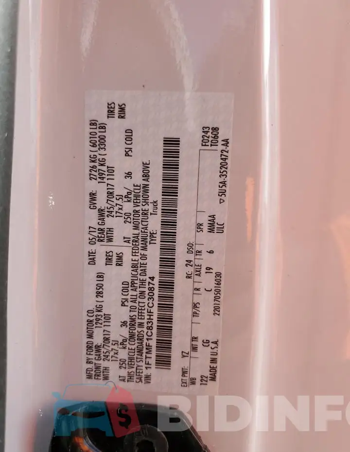 1FTMF1C83HFC30874 Photo# 13
