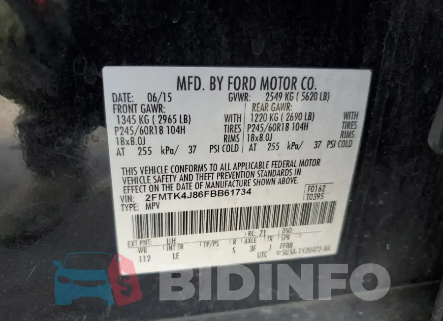 2FMTK4J86FBB61734 Photo# 13