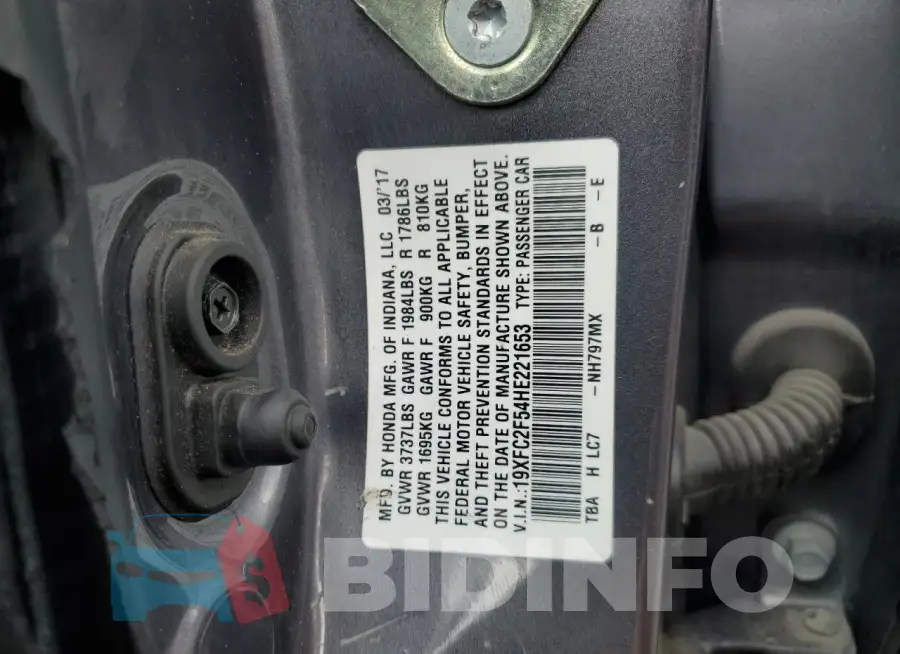 19XFC2F54HE221653 Photo# 12