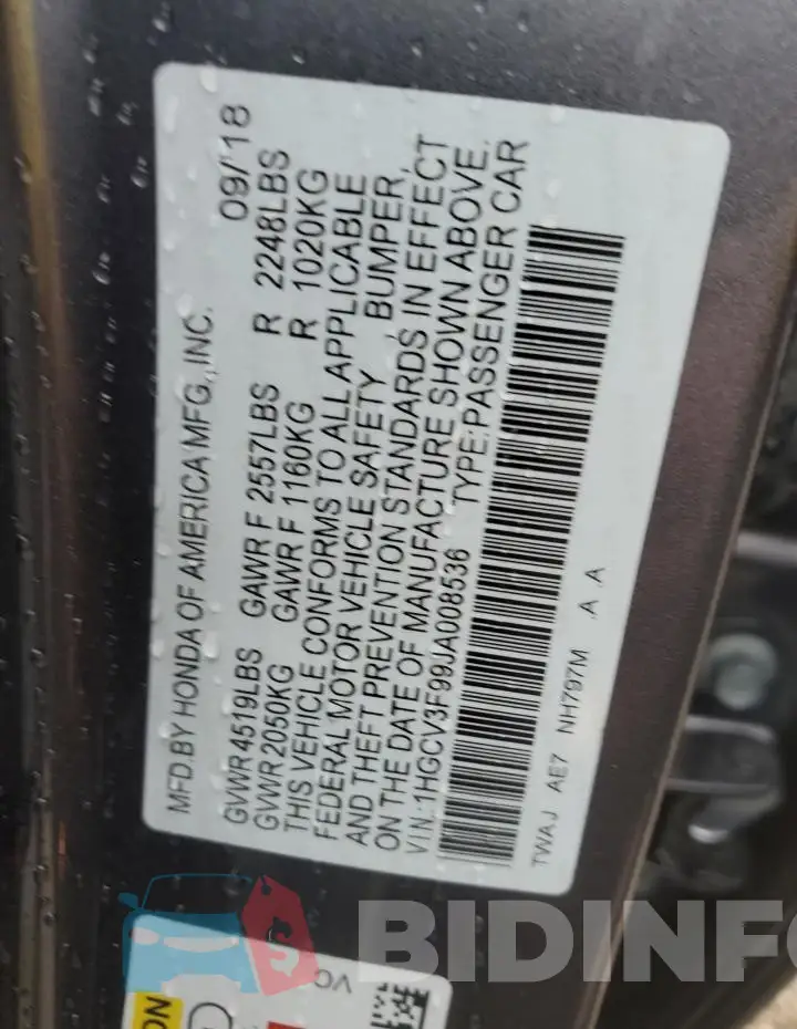 1HGCV3F99JA008536 Photo# 12