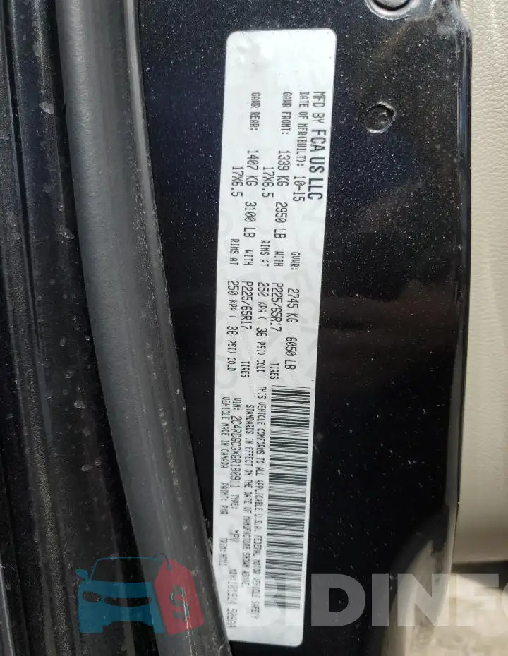 2C4RDGCGXGR180911 Photo# 14