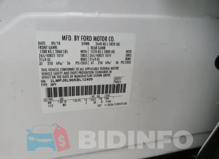 2LMPJ8L96KBL12409 Photo# 13