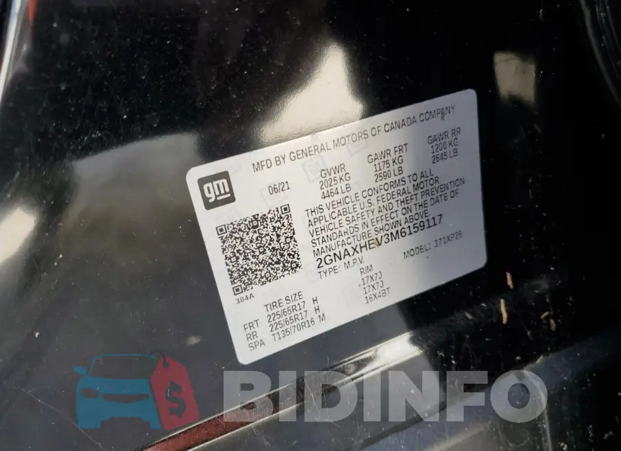 2GNAXHEV3M6159117 Photo# 14