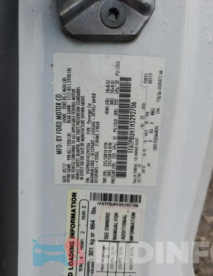 1FATP8UH1H5292706 Photo# 12