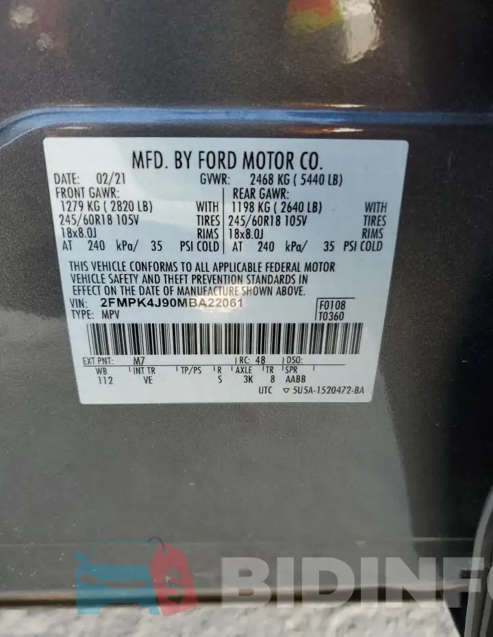 2FMPK4J90MBA22061 Photo# 14