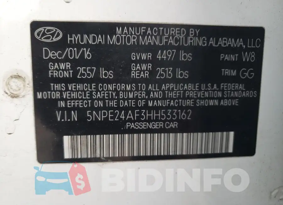5NPE24AF3HH533162 Photo# 12