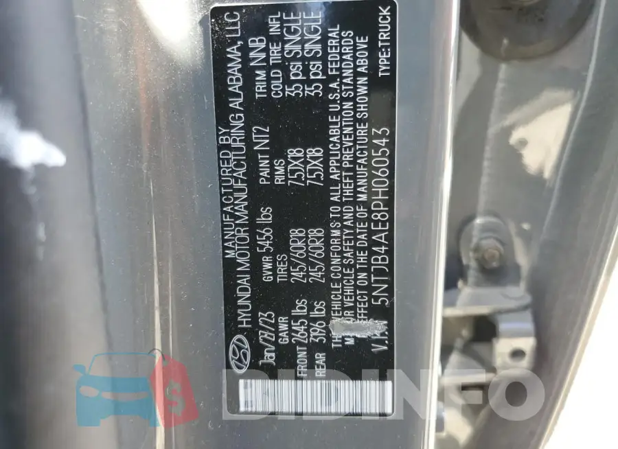 5NTJB4AE8PH060543 Photo# 12