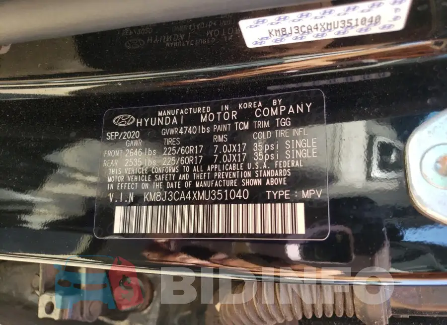 KM8J3CA4XMU351040 Photo# 13
