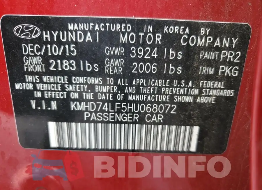 KMHD74LF5HU068072 Photo# 13
