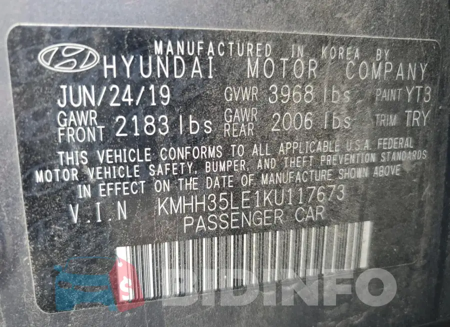 KMHH35LE1KU117673 Photo# 13
