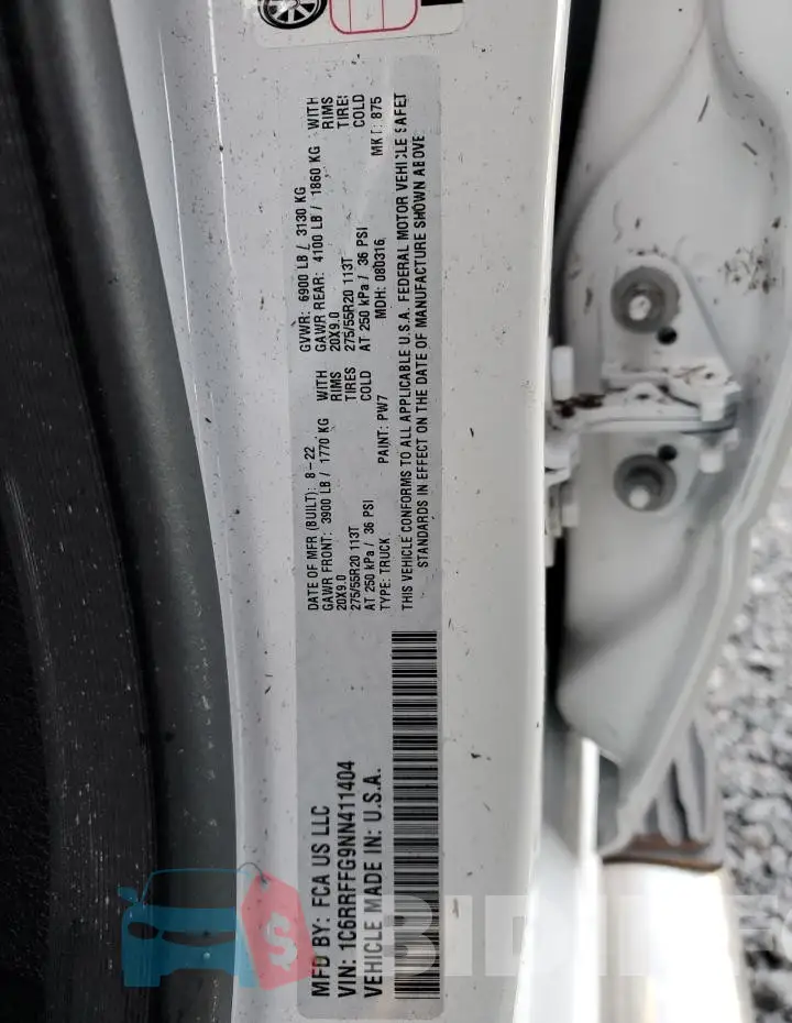 1C6RRFFG9NN411404 Photo# 13