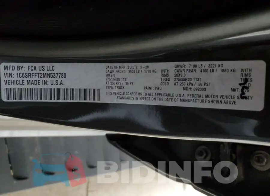 1C6SRFFT2MN537780 Photo# 13