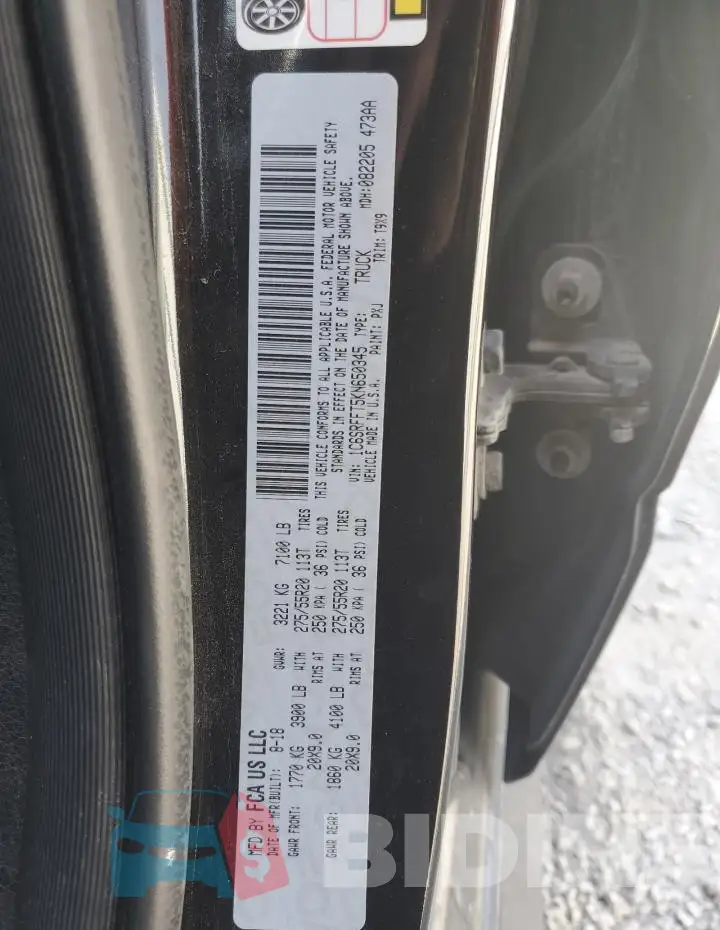 1C6SRFFT5KN650345 Photo# 12