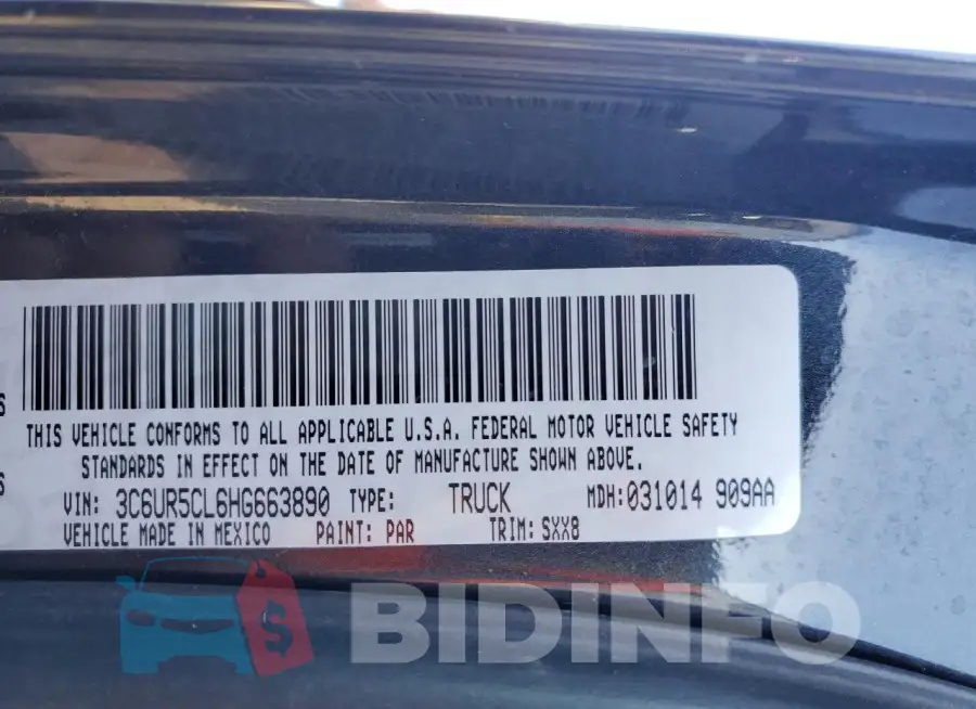 3C6UR5CL6HG663890 Photo# 13