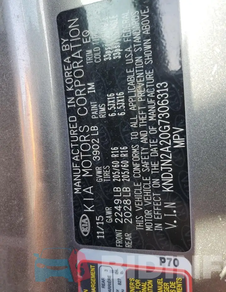 KNDJN2A20G7306313 Photo# 14