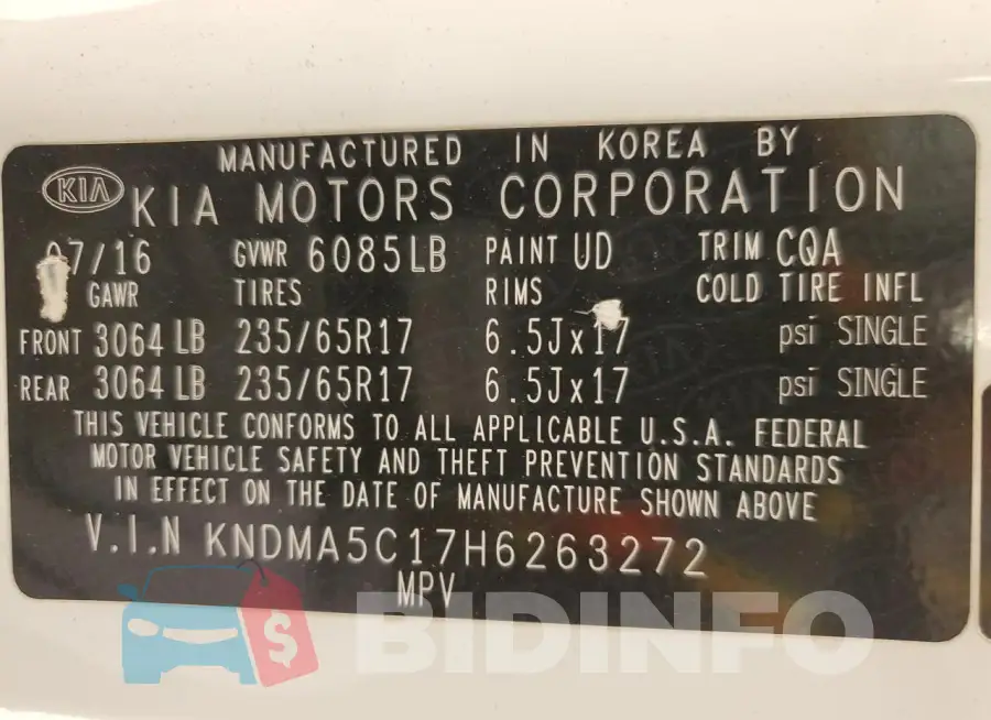 KNDMA5C17H6263272 Photo# 13