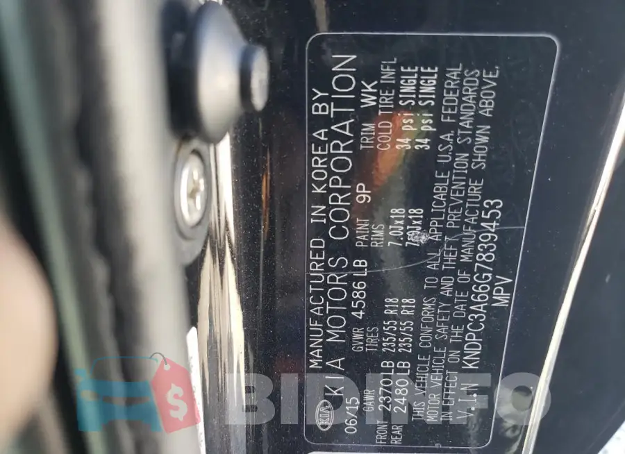 KNDPC3A66G7839453 Photo# 13