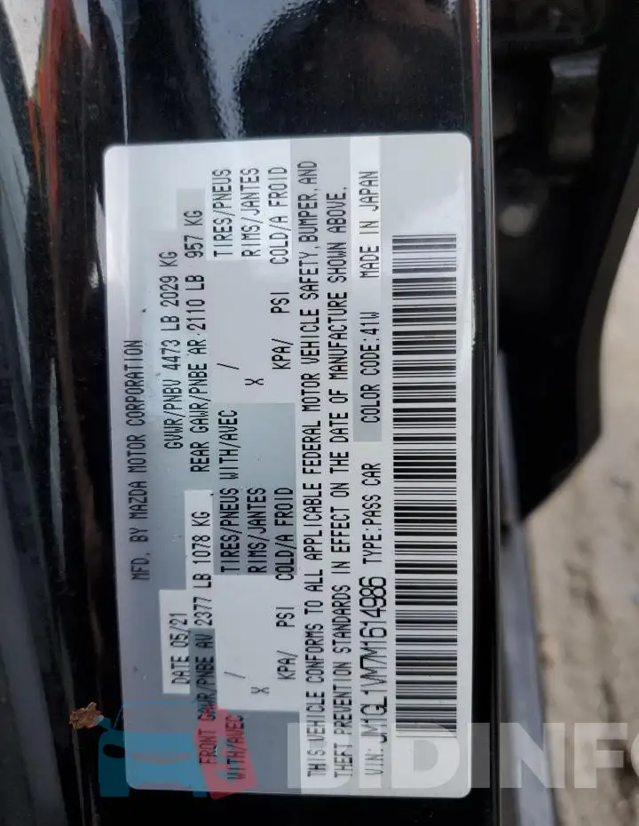 JM1GL1VM7M1614986 Photo# 13