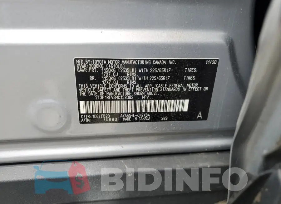 2T3F1RFV3MC158382 Photo# 13