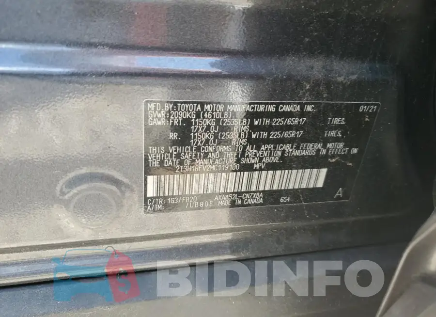 2T3H1RFV2MC119100 Photo# 12