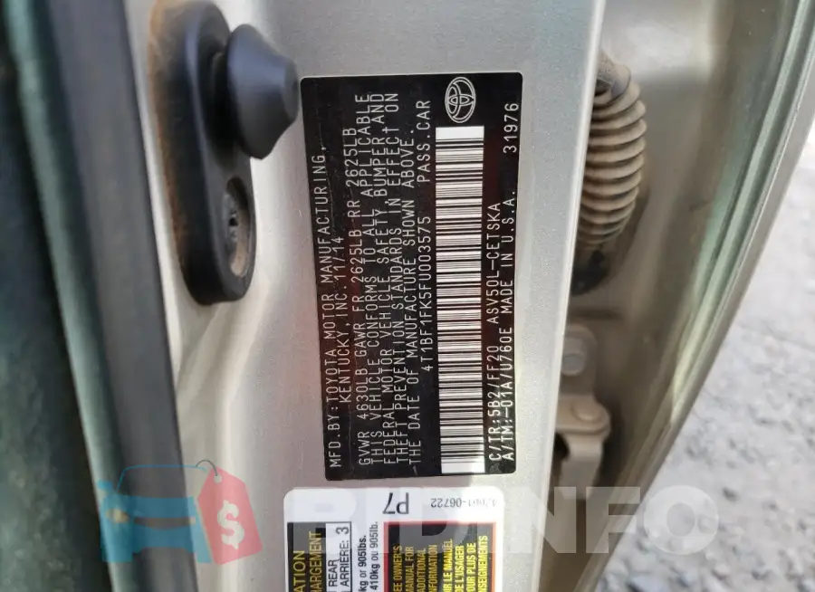 4T1BF1FK5FU003575 Photo# 13