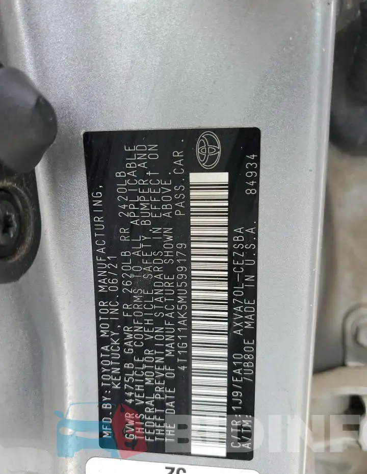 4T1G11AK5MU599179 Photo# 13